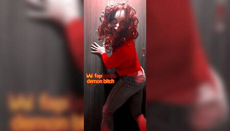 Sexy horny wild demon bitch loves playing with his big cock