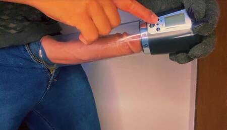 Massaged a Big Dick with a New Massage Pump Orgasms