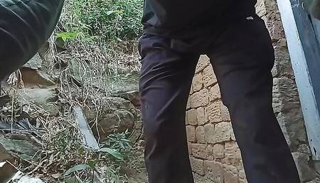 Military Indian boy pissing on ladies innerwears