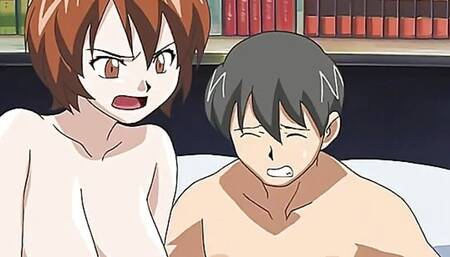 Topless hentai girl fucks and sucks hantai cock