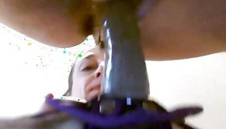 bottom view of her having her way with his ass