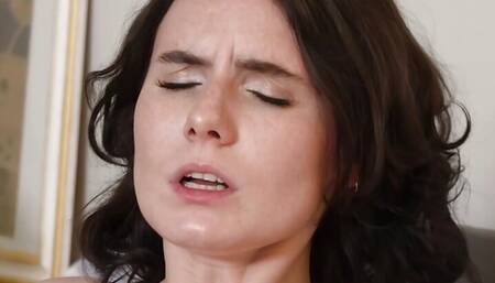 Solo brunette babe,Darcy Dark is having fun with dildo,in 4K.