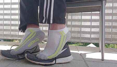 My sweaty feet after training