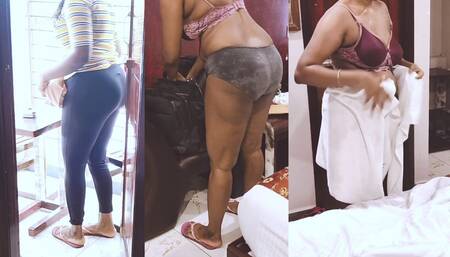 Indian Tamil Girl Dress Changing Infront Of Boy Friend Desi Big Ass.