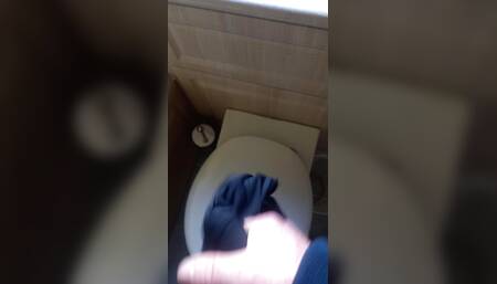 Tradesman wanking and cumming with 2 different panties