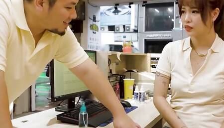 Cute Shop Worker Gets Caught Masturbating at Work