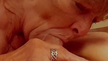 Granny Carmen Angel's Heavenly Suck, Stick and Dick Creampied Fuck