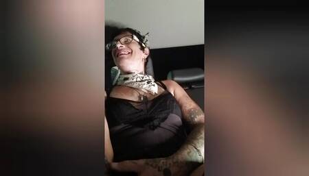 Trans girl blows Uber driver and gets the biggest facial she's ever had