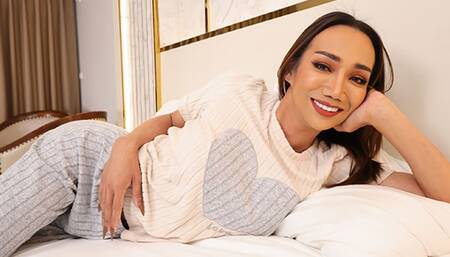 ASIANTGIRL - Beauty asian Tgirl masturbating for you