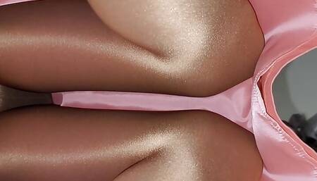 Taking a peek underneath my peach skirt