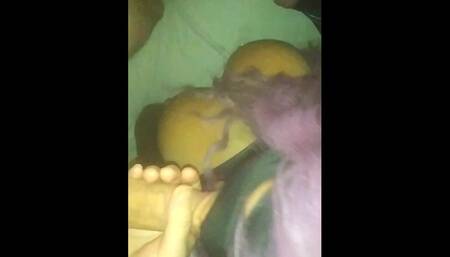 Enjoying Two Cocks and a Mouth Full of Cum.