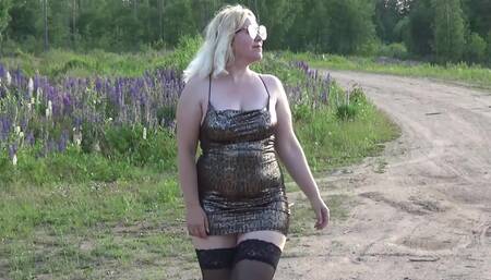 Walk in Forest on Heels