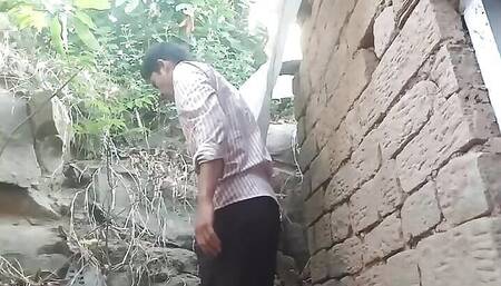 Pee cumshort tribute to jackline on outside of Riya home