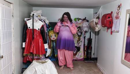 Espeon Cosplay Overtaken by Rubber Ditto, Gagged and Breathplay