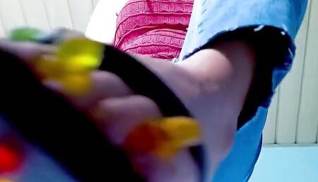 Giantess Wears Flip Flops