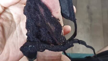 Jerking off with a few pairs of thongs my aunt and friends wifes with cuming inside gusset Beata's pink panties