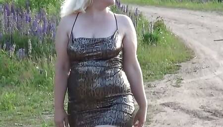 Walk in forest on heels 1