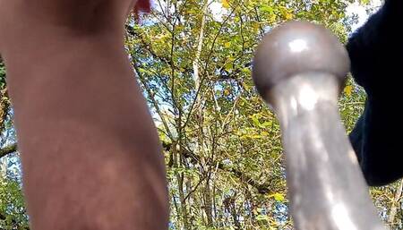 I fuck my car hitch ball and squirt on it