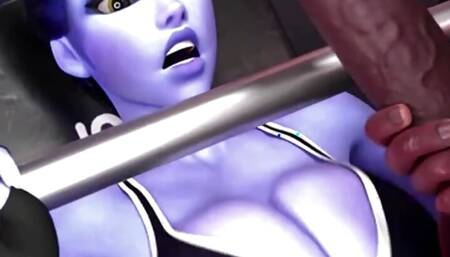 Widowmaker Fucked by Big Fat Cock in Gym Cumload