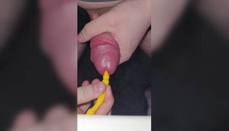 Insert different thick penis plugs into my penis