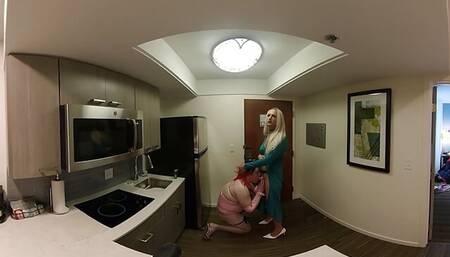 Hot Trans Woman Sucking Crossdresser Cock in Apartment VR
