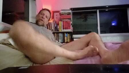 Yer pal Will shows off his feet in white briefs