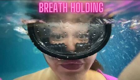 diving underwater and holding breath bath