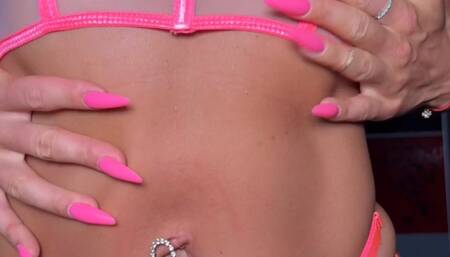 Absolute Legs #60 Belly button piercing playing 4K