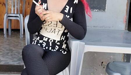 Smoking quietly at the bar, sitting with my vans and eye glasses