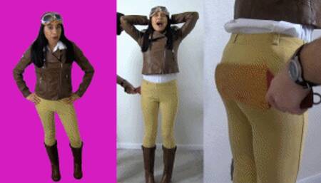 Aviator eRica is grounded for counterfeit cargo & gets a spanking over her Jodhpurs!