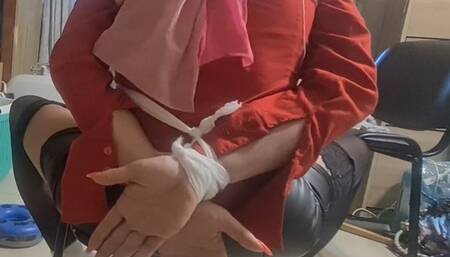 4k palm fetish, ball gag, bondage