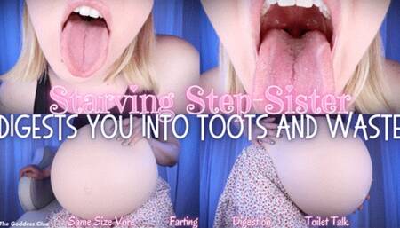 Starving Step-Sister Digests You Into Toots and Waste - HD - The Goddess Clue, Same Size Vore, Stomach Sounds, Belly Fetish, Digestion, Farting and Toilet Talk