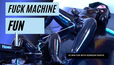 Fucking machine fills up my Rubber Pussy