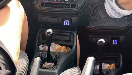 My big tits can not stop bouncing when i drive my car