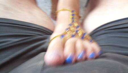 Hot summer day footsie on the Terrace