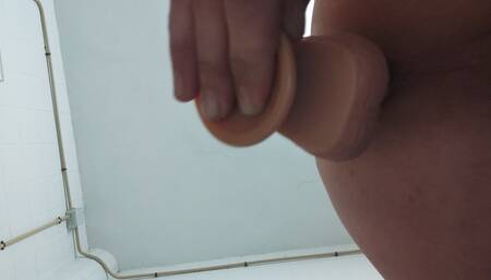 Solo Anal in the Toilet