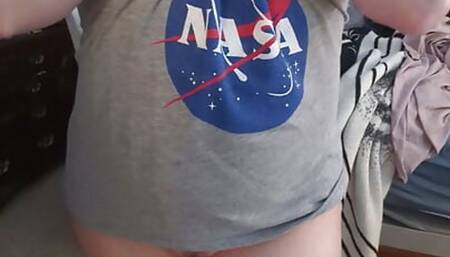 Hot Wife Showing off Her Boobs in Just a Shrit and flashing her Ass and Pussy!