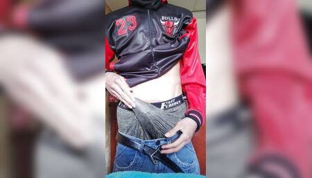 Alone in my room masturbating my cock