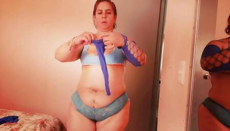 1 Part Red Blue Lingerie