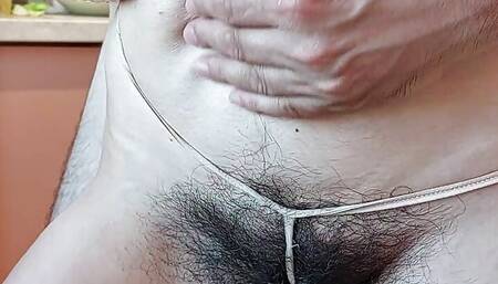 Crazy couple in the kitchen hairy pussy, hairy ass, big tits, big ass, big nipples. Hot Latina cute small tits, big ass, hairy