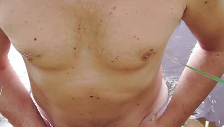 Teasing dick in the river