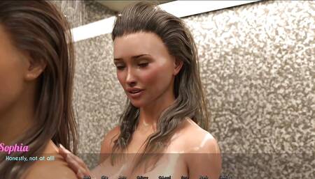 AWAM #36 Sophia and Ellie shower together