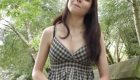 cute 18 Years old brunette girl first porn audition