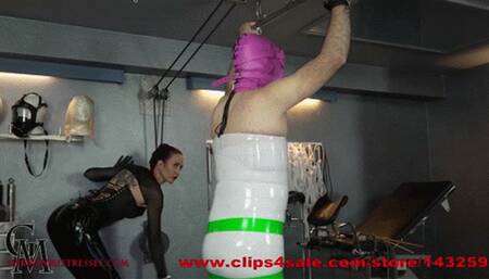 Mistress Yuna - Caned in Clingfilm -wmv