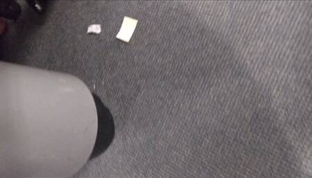 Bare feet of the bank manager