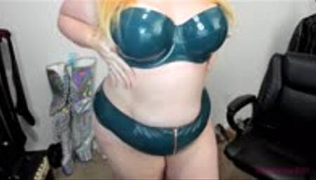 Vinyl Collection: Dark Green Vinyl Bra and Panty