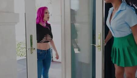 Threeway Tug Of War.Kira Noir, Lily Lou Brazzers