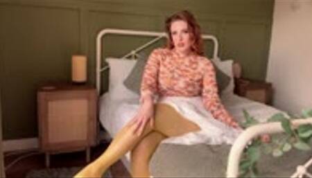 Striptease - Stripping out of my Heist 'The Fifteen' Nylons and White Skirt