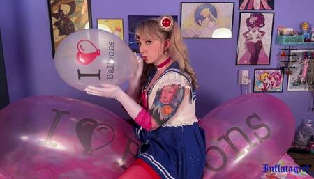 Sailor Moon Blows Love Balloons On Airship Balloon