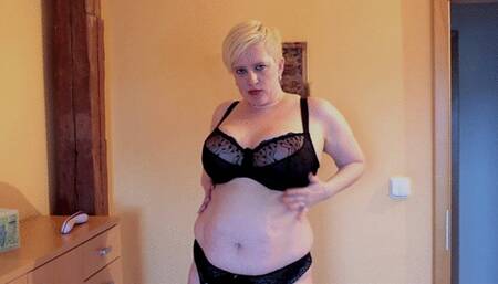 FIRST TIME FOR CURVY SLUT WITH HANGING TITS